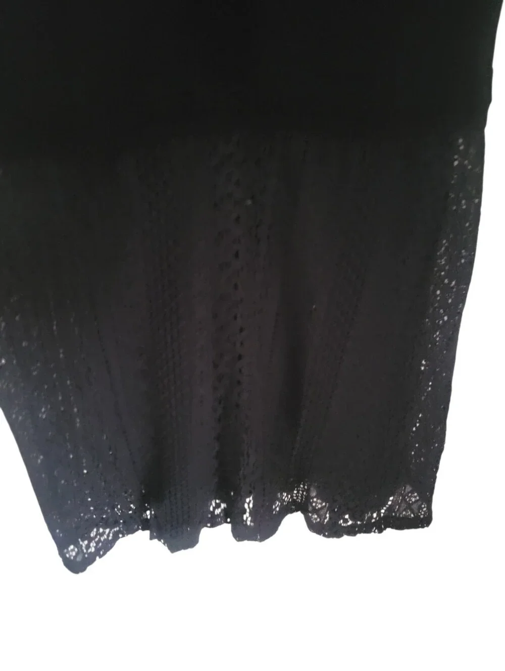 Abercrombie & Fitch Black Crochet Lace Maxi Dress M 90s Y2K Boho Romantic Slip